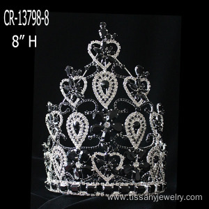 Large Black Rhinestone Pageant Crowns